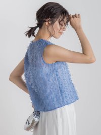 Droite Lautreamont/ドロワット ロートレアモン Droite lautreamont リボンカットジャガードブラウス≪手洗い可能≫/508280027