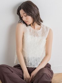 Droite Lautreamont/ドロワット ロートレアモン Droite lautreamont リボンカットジャガードブラウス≪手洗い可能≫/508280027