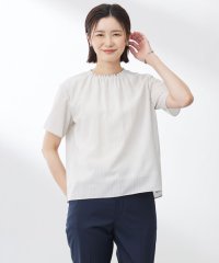 J.PRESS LADIES/【洗える】シアーストライプ＆チェック ブラウスライク カットソー/508280244