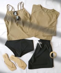 OSYAREVO/オシャレボ OSYAREVO 【ネット限定】【紫外線カット率99.9％以上】体型カバー ラッシュガード 付き キャミソール 水着 セットアップ 【返品不可商品】/506605166