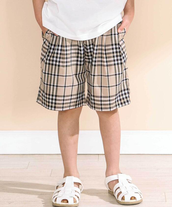 25SS ベージュ チェック柄 ハーフパンツ 楽天市場】ショートパンツ メンズ ハーフパンツ チェック柄【先