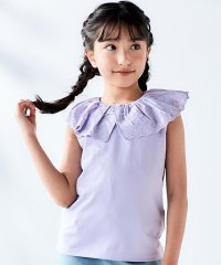 BeBe/スカラップレースフリルカラー天竺ノースリーブTシャツ(90~150cm)/508261960