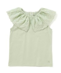 BeBe/スカラップレースフリルカラー天竺ノースリーブTシャツ(90~150cm)/508261960