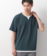 THE SHOP TK/ツイルキーネック半袖Tシャツ 【接触冷感/洗濯機OK】/508268888