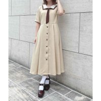 F.i.n.t/フィント F i.n.t 【洗える】スカーフタイ付きバイカラーワンピース/508280177