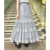 an another angelus/アンアナザーアンジェラス an another angelus 【5色展開・洗える】レース切替チュールティアードスカート/508280180