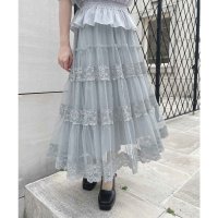 an another angelus/アンアナザーアンジェラス an another angelus 【5色展開・洗える】レース切替チュールティアードスカート/508280180