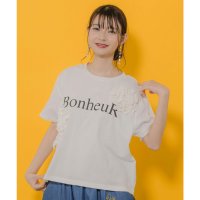 ScoLar/スカラー ScoLar ボヌールロゴ レーステープTシャツ/508280182