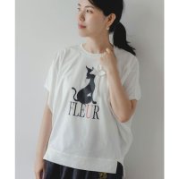 ScoLar/スカラー ScoLar 花飾りをしたネコ柄プルオーバー/508280184