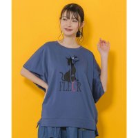 ScoLar/スカラー ScoLar 花飾りをしたネコ柄プルオーバー/508280184