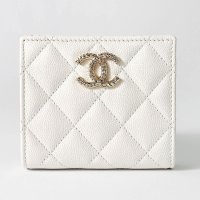 CHANEL/シャネル CHANEL 2つ折り財布 キャビアスキン スモールウォレット CHANEL SMALL WALLET WHITE/508280283