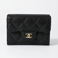 CHANEL/シャネル CHANEL 3つ折り財布 キャビアスキン MINI WALLET CHANEL TRIFOLD WALLET BLACK/508280286