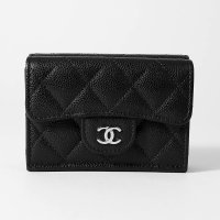CHANEL/シャネル CHANEL 3つ折り財布 キャビアスキン MINI WALLET CHANEL TRIFOLD WALLET BLACK/508280289