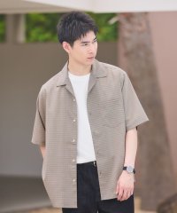 green label relaxing/TWサイロ チェック オープンカラーシャツ －ストレッチ・接触冷感・通気性－/508280465