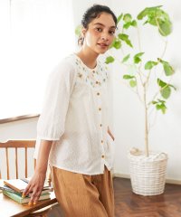 Jocomomola/Nadar entre flores フラワー刺繍ブラウス/508280494