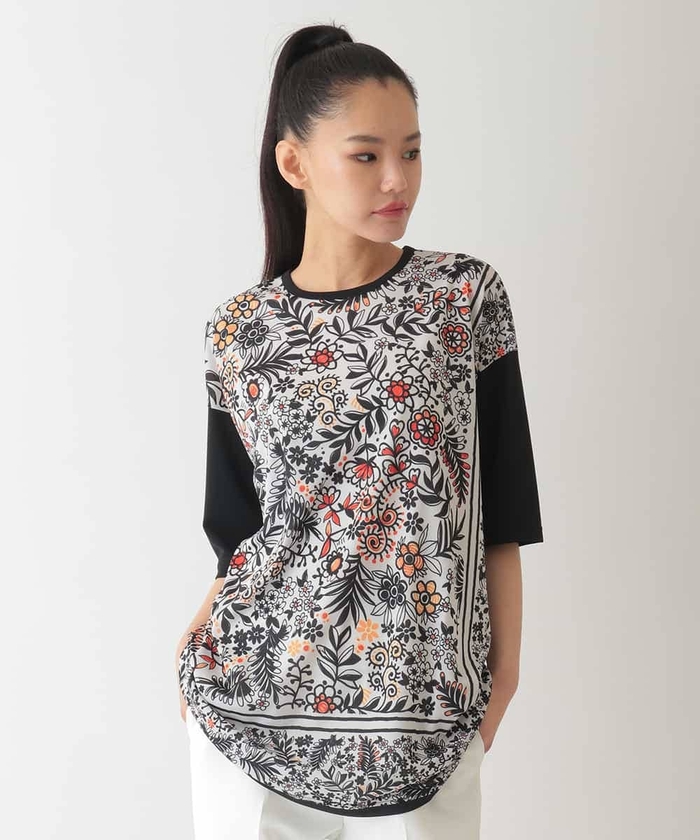 esseNtieL HIROKO BIS デニム3Dプリントカットソー 日本製