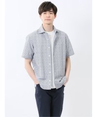 TAKA-Q/タカキュー TAKA－Q メッシュ 小花プリント カッタウェイ半袖シャツ/508280697
