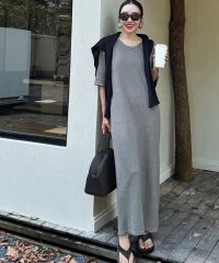 LOWO/ロワ LOWO シンプルAラインロング丈Tシャツワンピース/508280916