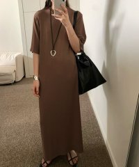 LOWO/ロワ LOWO シンプルAラインロング丈Tシャツワンピース/508280916