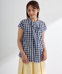 Doubleface Tokyo/ダブルフェーストーキョー Doubleface Tokyo スカーフ風ギンガムチェックブラウス【日本製】/508280980