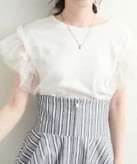 NICE CLAUP/OLIVE des OLIVE OUTLET/【natural couture】チュールフリルドッキングニット/508281004