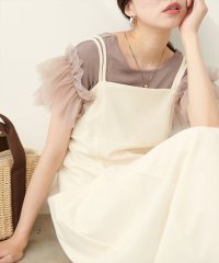 NICE CLAUP/OLIVE des OLIVE OUTLET/【natural couture】チュールフリルドッキングニット/508281004