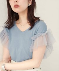 NICE CLAUP/OLIVE des OLIVE OUTLET/【natural couture】チュールフリルドッキングニット/508281004
