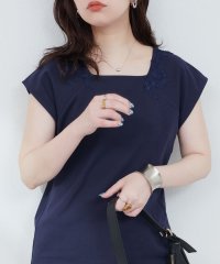 NICE CLAUP/OLIVE des OLIVE OUTLET/【natural couture】花柄レーススクエアネックTシャツ/508281005