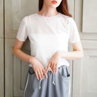 Sawa a la mode/サワアラモード Sawa a la mode 煌めきを纏うラメストライプシアーカットソー/508281028