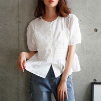 Sawa a la mode/サワアラモード Sawa a la mode 大人可愛いレイヤード風ペプラムブラウス/508281031