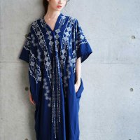 Sawa a la mode/サワアラモード Sawa a la mode 自然を感じる刺繍デザインインド綿カフタンワンピース/508281035