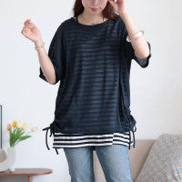 GOLD JAPAN/ゴールドジャパン GOLDJAPAN 透かし編みドルマンニット＆ボーダータンクトップ2点セット/508281041