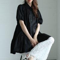 Sawa a la mode/サワアラモード Sawa a la mode 甘いシルエットに惹かれるティアードシャツチュニック/508281051