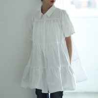 Sawa a la mode/サワアラモード Sawa a la mode 甘いシルエットに惹かれるティアードシャツチュニック/508281051
