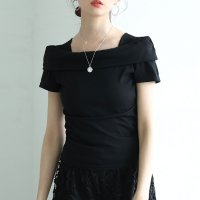 Sawa a la mode/サワアラモード Sawa a la mode 綺麗め纏うオフショルダー風スリムカットソートップス/508281052