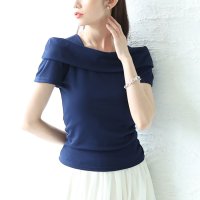 Sawa a la mode/サワアラモード Sawa a la mode 綺麗め纏うオフショルダー風スリムカットソートップス/508281052