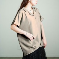 GOLD JAPAN/ゴールドジャパン GOLDJAPAN 接触冷感裾タックオープンカラープルオーバー/508281061