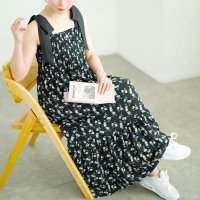 GOLD JAPAN/ゴールドジャパン GOLDJAPAN 花柄肩リボンシャーリングワンピース/508281065