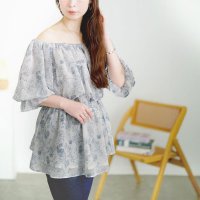 GOLD JAPAN/ゴールドジャパン GOLDJAPAN 2way花柄シャーリングペプラムブラウス/508281066