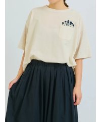 Hare no hi/ポケットフラワー刺しゅうTシャツ/508281150