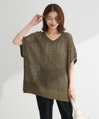 Green Parks/グリーン パークス Green Parks 透かし編みニットチュニック/508281239
