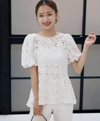 Maglie le cassetto/マーリエ ル カセット Maglie le cassetto 《M Maglie le cassetto×吉田理紗》シアーレースペプラムブラウス/508281260