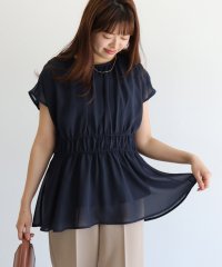 marvelous by Pierrot/マーベラス バイ ピエロ marvelous by Pierrot 【機能インナー付き】ウエストシャーリングシフォンブラウス/508281411
