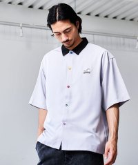 CavariA/キャバリア CavariA CONVERSE 刺繍入りポリツイル半袖オーバーシャツ/508281586