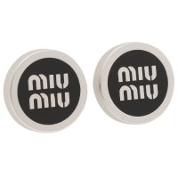 MIUMIU/ミュウミュウ Miu Miu ピアス エナメルメタル ブラック シルバー レディース MIU MIU 5JO912 2F6T F0632/508281635