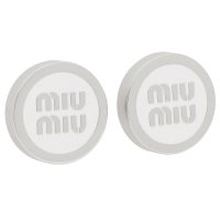 MIUMIU/ミュウミュウ Miu Miu ピアス エナメルメタル ホワイト シルバー レディース MIU MIU 5JO912 2F6T F097W/508281636