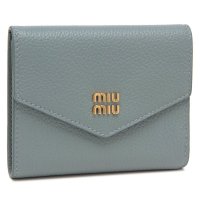 MIUMIU/ミュウミュウ Miu Miu 二つ折り財布 メタルロゴ フラップ付き ブルー レディース MIU MIU 5MH040 ADT7 F0035/508281639