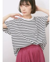 Samansa Mos2 blue/【USAコットン】アソートフレンチスリーブTシャツ/508281836
