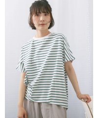 Samansa Mos2 blue/【USAコットン】アソートフレンチスリーブTシャツ/508281836