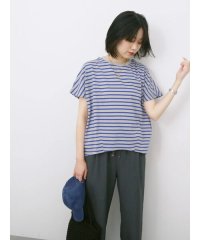 Samansa Mos2 blue/【USAコットン】アソートフレンチスリーブTシャツ/508281836